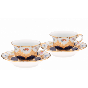 B-FORM 비폼 플라워 블루 에스프레소 컵 앤 소서 2인조