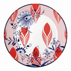 MEISSEN COLLAGE BLOOMY FEATHERS PRESENTATION PLATE