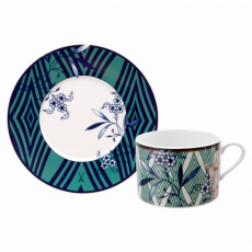 MEISSEN COLLAGE NOBLE CHINESE CAPPUCCINO CUP WITH SAUCER