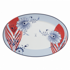 MEISSEN COLLAGE BLOOMY FEATHERS PLATTER, SMALL