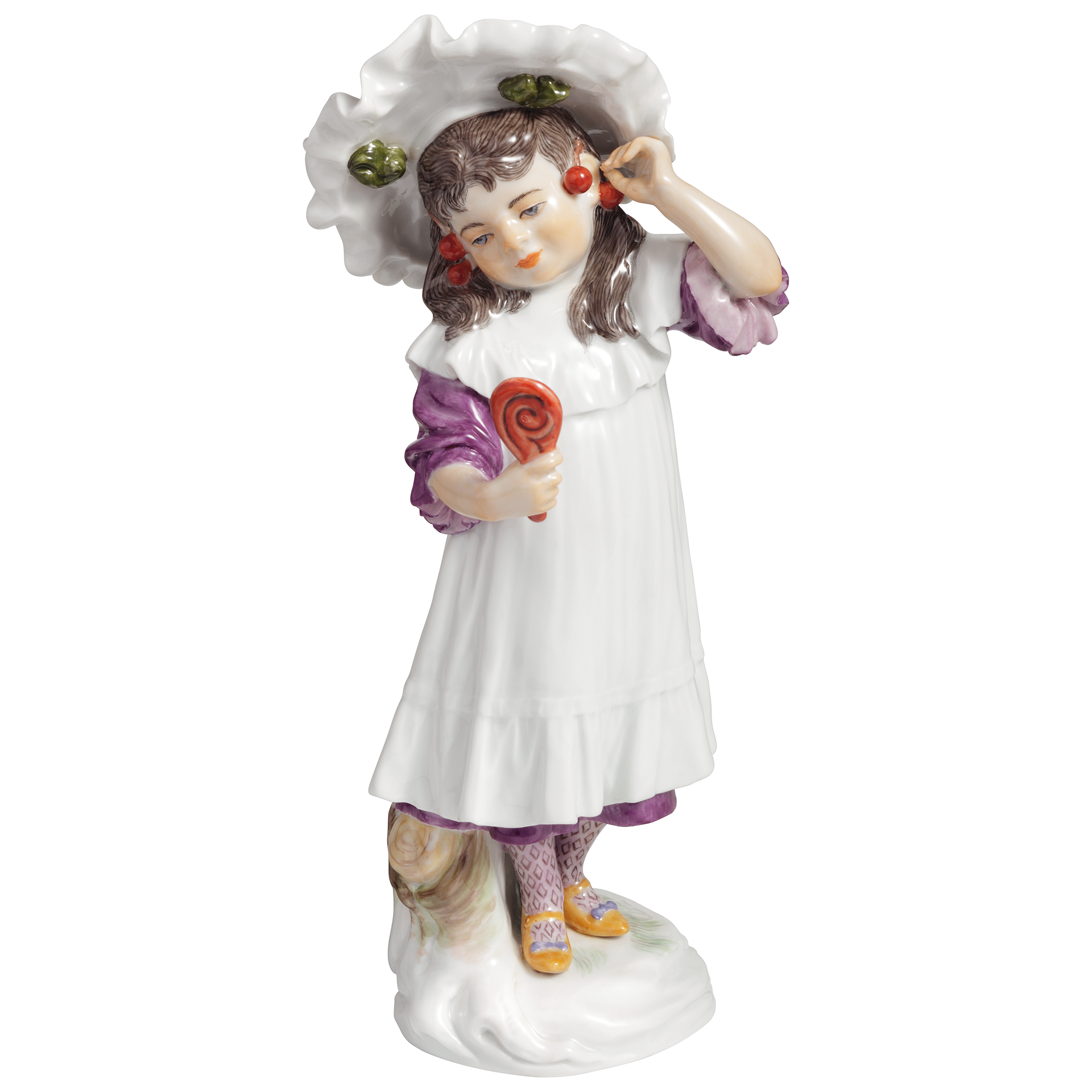 체리와 거울을 든 아이 피규린