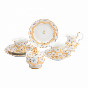 B-FORM ROYAL GOLD BRONZE STREWN FLOWERS COFFEE SET