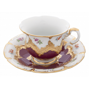[Royal B&X B Form] purple Coffee Cup & Saucer Strewn flowers