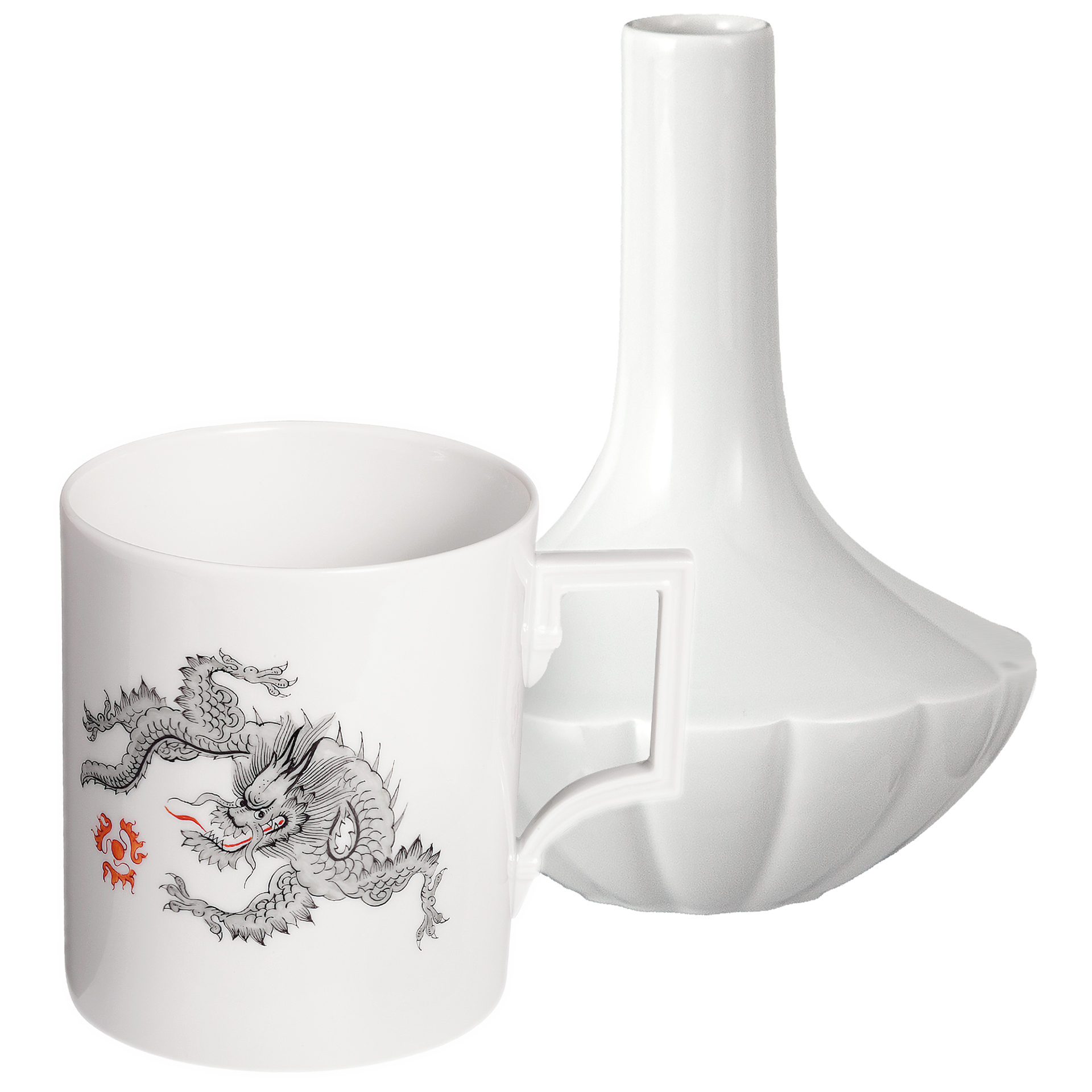 HOME OFFICE SET MUG MING DRAGON AND VASE LANDSCAPE