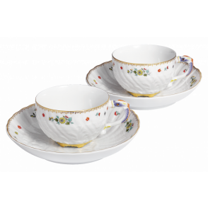 SWAN SERVICE INDIAN FLOWER BRANCH COFFEE CUP SET