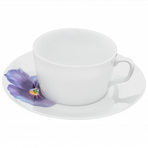 MEISSEN® COSMOPOLITAN GIANT BLOOM COFFEE CUP & SAUCER, PANSY