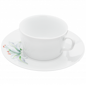 MEISSEN® COSMOPOLITAN GIANT BLOOM COFFEE CUP & SAUCER, LILY