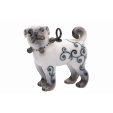 MEISSEN®-PUG GREEN ORNAMENTS WITH GREY PAINTING