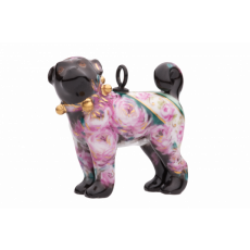 MEISSEN®-PUG BLACK WITH ROSE DECORATION