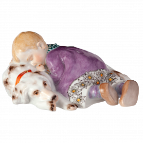 HENTSCHEL CHILDREN CHILD SLEEPING ON DOG, EDELWEISS