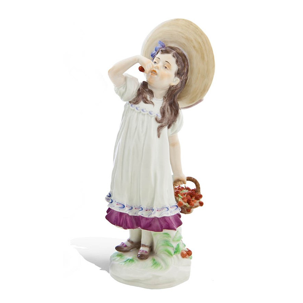 Figurine of a "Girl with cherries", H 17 cm