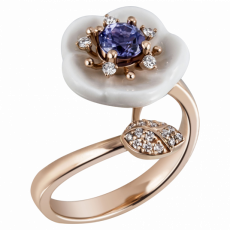 1739 ROYAL BLOSSOM RING TANZANITE BLUE, 52 MM