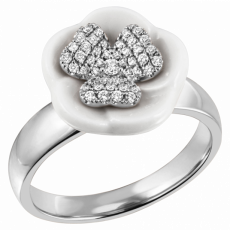 1739 ROYAL BLOSSOM RING BLOSSOM M THREE-LEAF PAVÉ, 52 MM