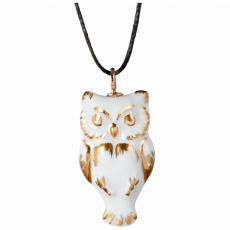 ANIMAL PENDANT OWL MID RELIEF GOLD