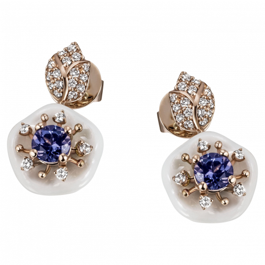 1739 ROYAL BLOSSOM EARRINGS TANZANITE BLUE